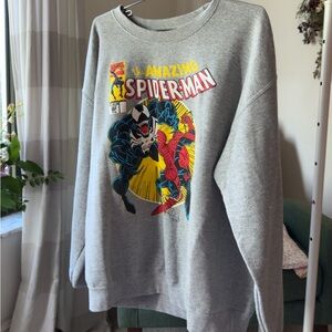 Marvel Amazing Spider-Man Gray Crewneck Sweater